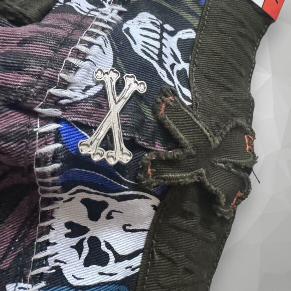 NEW - BRAND X ULTIMATE REAPER CARGO PANTS Size 28 - Skeletor He-Man Jeans MOTU - Picture 6 of 10